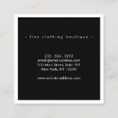 ミニマルエレガントリストラグジュアリーブティックブラック/ホワイト スクエア名刺 (裏面)