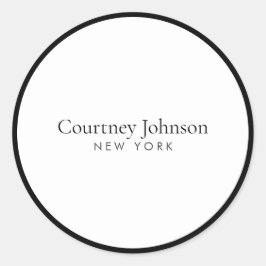 ミニマルエレガントリストラグジュアリーブティックブラック/ホワイト ラウンドシール