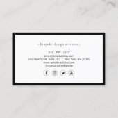 ミニマルエレガントリストラグジュアリーブティックブラック/ホワイト 名刺 (裏面)