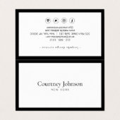 ミニマルエレガントリストラグジュアリーブティックブラック/ホワイト 名刺 (外部フラット)