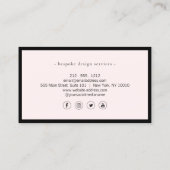 ミニマルエレガントリストラグジュアリーブティックブラック/リットピンク 名刺 (裏面)