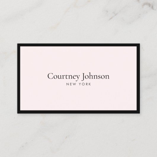 ミニマルエレガントリストラグジュアリーブティックブラック/リットピンク 名刺 (正面)