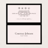 ミニマルエレガントリストラグジュアリーブティックブラック/リットピンク 名刺 (外部フラット)