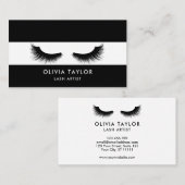 ミニマルエレガントリストラッシュブラックとホワイト 名刺 (正面/裏面)