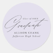 ミニマルエレガントリストラベンダー卒業 ラウンドシール (正面)