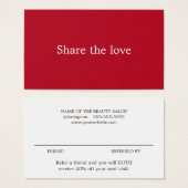 ミニマルエレガントリストレッドホワイト美しいサロン (正面&裏面)