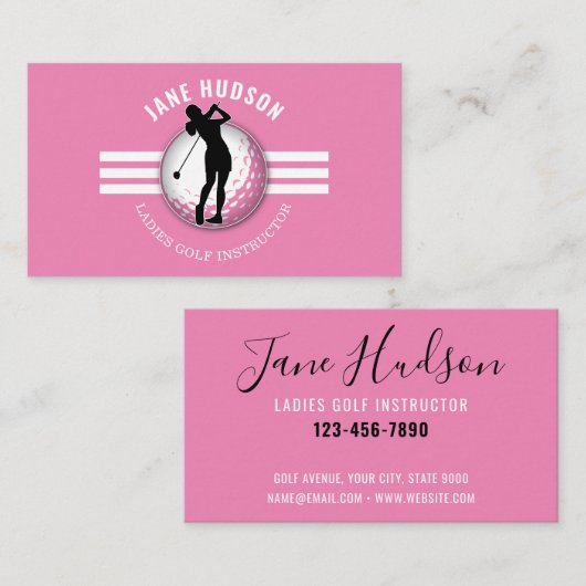 ミニマルエレガントリストレディースゴルフデザイン 名刺 (正面/裏面)