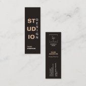 ミニマルエレガントリストロゴインテリアスタジオデザイン スキニー名刺 (正面/裏面)