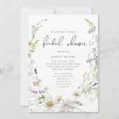 ミニマルエレガントリストワイルドフラワーブライダルシャワー 招待状 (正面)