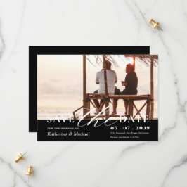 ミニマルエレガントリストワンフォトQRコード結婚s セーブザデート