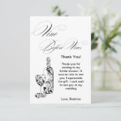 ミニマルエレガントリストヴィノウィーブーズブライダルシャワー サンキューカード (スタンド正面)