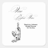 ミニマルエレガントリストヴィノウィーブーズブライダルシャワー スクエアシール (正面)