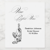 ミニマルエレガントリストヴィノウィーブーズブライダルシャワー ワインラベル (シングルラベル)