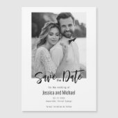 💍ミニマルエレガントリスト写真で日付を保存 マグネット招待状 (正面)