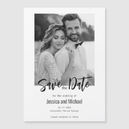 💍ミニマルエレガントリスト写真で日付を保存 マグネット招待状