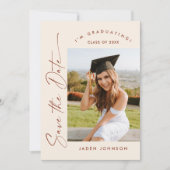 ミニマルエレガントリスト卒業パーティー写真QRコード セーブザデート (正面)