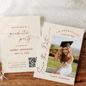 ミニマルエレガントリスト卒業パーティー写真QRコード セーブザデート