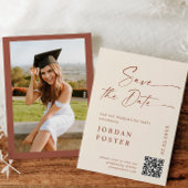 ミニマルエレガントリスト卒業写真QRコード セーブザデート