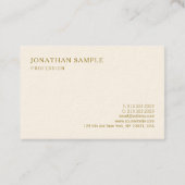 ミニマルエレガントリスト名刺金ゴールド文字ラグジュアリー 名刺 (裏面)