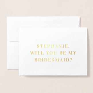 ミニマルエレガントリスト名Bridesmaid提案カード 箔カード