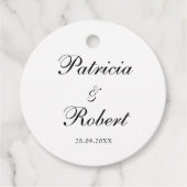 ミニマルエレガントリスト名Date Black Script結婚's フェイバータグ (正面)