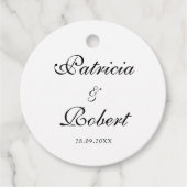 ミニマルエレガントリスト名Date Black Script結婚's フェイバータグ (正面)