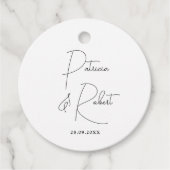 ミニマルエレガントリスト名Date Black Script結婚's フェイバータグ (正面)