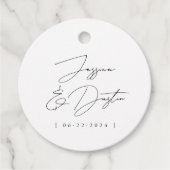 ミニマルエレガントリスト名Date Black Script結婚's フェイバータグ (正面)