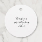 ミニマルエレガントリスト名Date Black Script結婚's フェイバータグ (裏面)