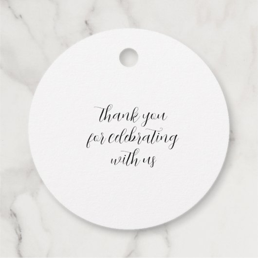 ミニマルエレガントリスト名Date Black Script結婚's フェイバータグ (裏面)