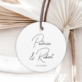 ミニマルエレガントリスト名Date Black Script結婚's フェイバータグ