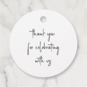 ミニマルエレガントリスト名Date Black Script結婚's フェイバータグ (裏面)