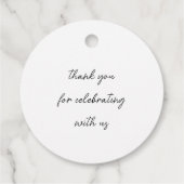 ミニマルエレガントリスト名Date Black Script結婚's フェイバータグ (裏面)