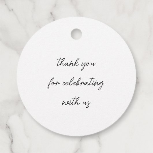 ミニマルエレガントリスト名Date Black Script結婚's フェイバータグ (裏面)