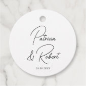ミニマルエレガントリスト名Date Black Script結婚's フェイバータグ (正面)