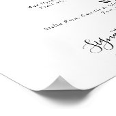 ミニマルエレガントリスト書の結婚バーメニュー ポスター (角)