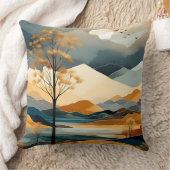 ミニマルエレガントリスト水彩自然風景 クッション (ブランケット)