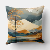 ミニマルエレガントリスト水彩自然風景 クッション (裏面)