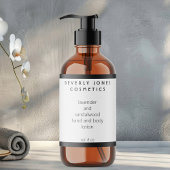 ミニマルエレガントリスト白と黒の化粧品ラベル 長方形シール