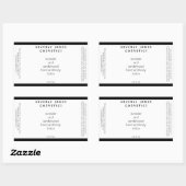 ミニマルエレガントリスト白と黒の化粧品ラベル 長方形シール (シート)