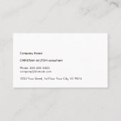 ミニマルエレガントリスト白フェイク金ゴールドラインコンサルタント 名刺 (裏面)