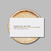 ミニマルエレガントリスト白フェイク金ゴールドラインコンサルタント 名刺