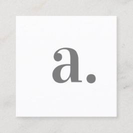 ミニマルエレガントリスト白モノグラムモダンQRコード スクエア名刺