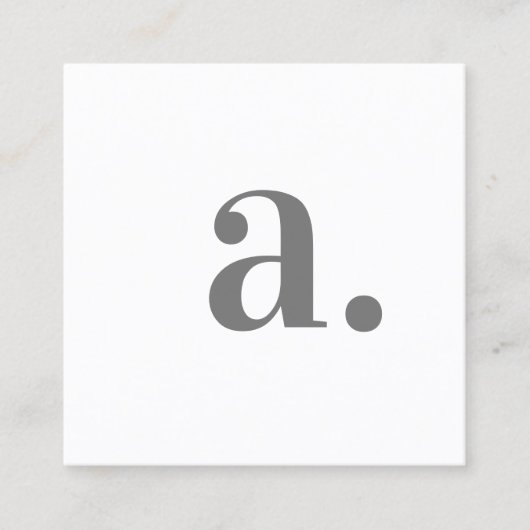 ミニマルエレガントリスト白モノグラムモダンQRコード スクエア名刺 (正面)