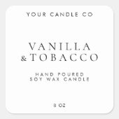 ミニマルエレガントリスト白黒キャンドルラベル スクエアシール (正面)