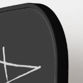 ミニマルエレガントリスト白黒スクリプト名 ピックルボールラケット (左詳細)