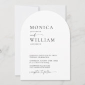 ミニマルエレガントリスト結婚ArchのPHOTO QRコード 招待状 (正面)