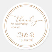 ミニマルエレガントリスト金ゴールドスクリプトありがとうご注意 ラウンドシール (正面)