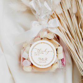 ミニマルエレガントリスト金ゴールドスクリプトありがとうご注意 ラウンドシール