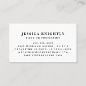 ミニマルエレガントリスト金ゴールドモノグラムスクリプトイニシャル 名刺 (裏面)